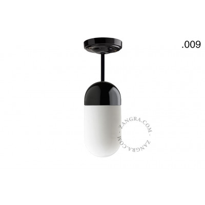 Hanging / ceiling lamp black porcelain light.036.023.b.009, E27 Zangra