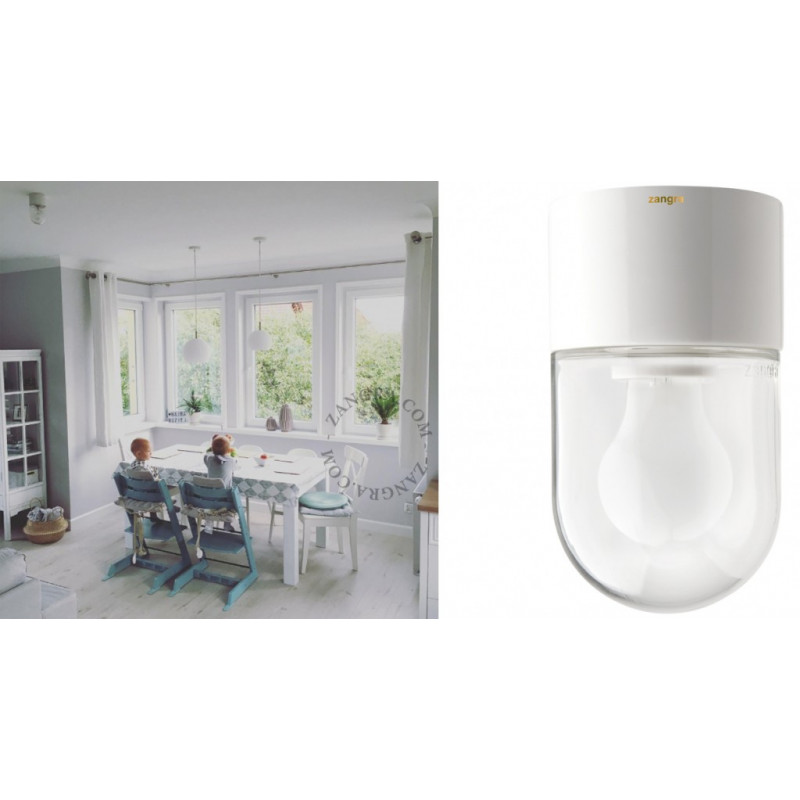 Lampa sufitowa porcelanowa biała light.005.c.w.002, E27 Zangra