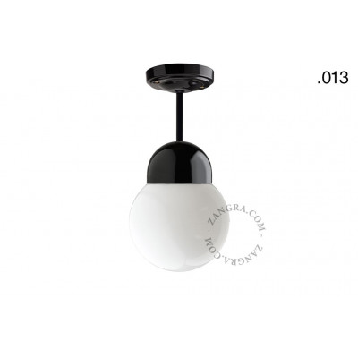 Lampa wisząca / sufitowa czarna porcelanowa light.036.023.b.013, E27 Zangra