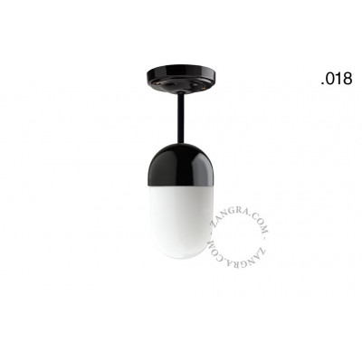 Hanging / ceiling lamp black porcelain light.036.023.b.013, E27 Zangra