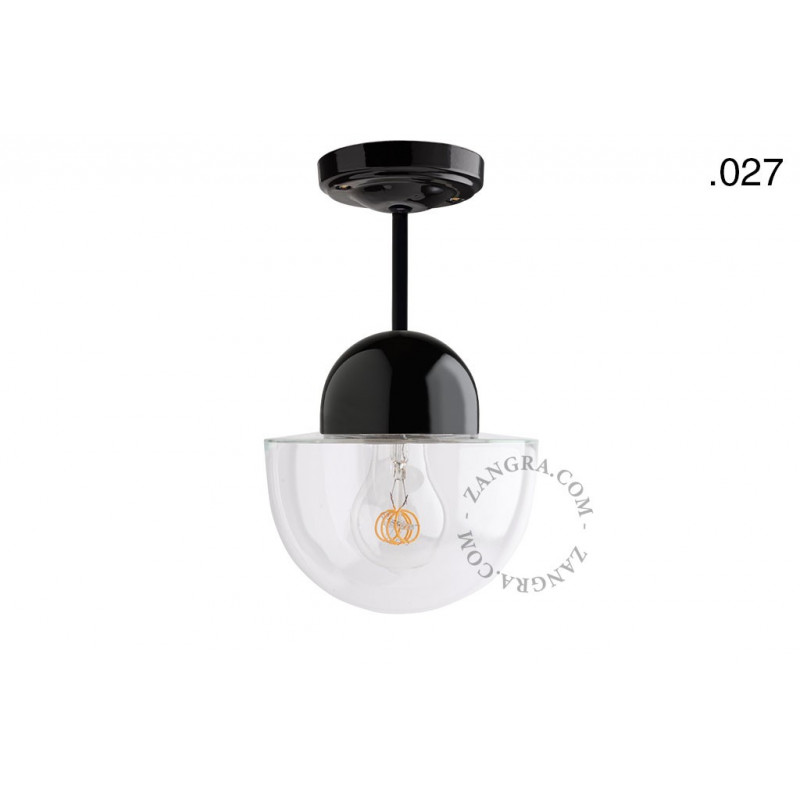 Lampa wisząca / sufitowa czarna porcelanowa light.036.023.b.027, E27 Zangra