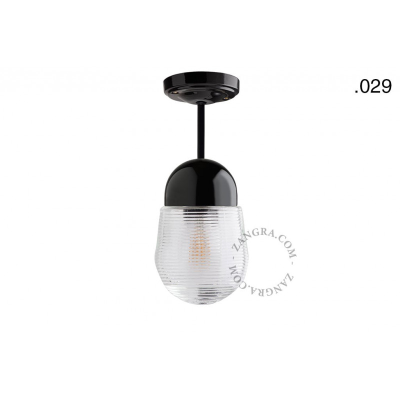 Hanging / ceiling lamp black porcelain light.036.023.b.029, E27 Zangra