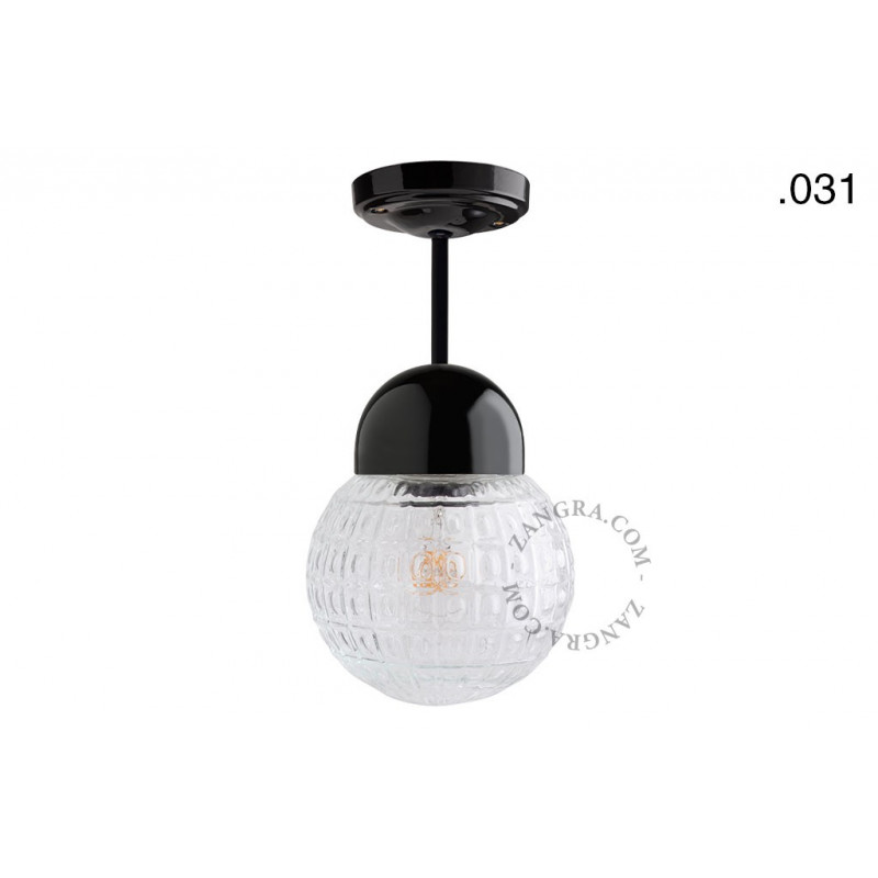 Hanging / ceiling lamp black porcelain light.036.023.b.031, E27 Zangra