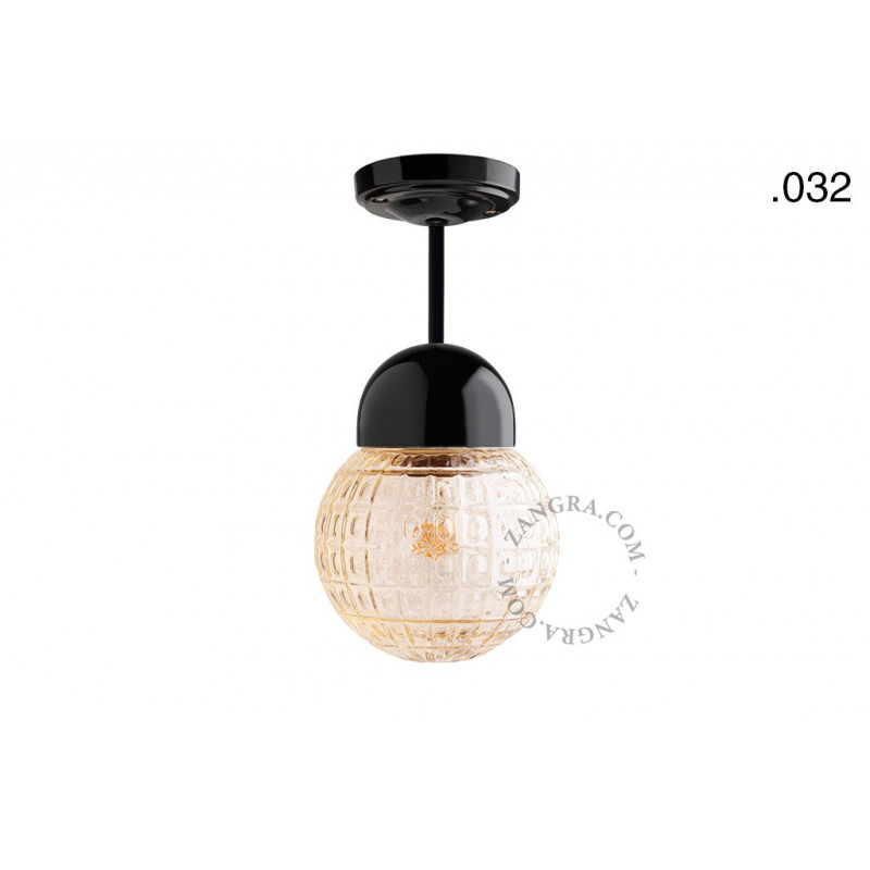 Hanging / ceiling lamp black porcelain light.036.023.b.032, E27 Zangra