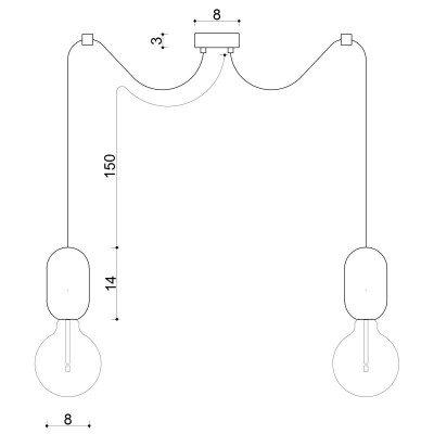 Drewniana lampa sufitowa Loft Barille 2 E27 lampa wisząca typu pająk KOLOROWE KABLE