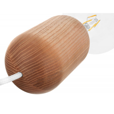Drewniana lampa sufitowa Loft Barille 3 E27 lampa wisząca typu pająk KOLOROWE KABLE