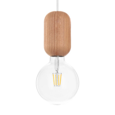 Drewniana lampa sufitowa Loft Barille 3L E27 lampa wisząca na listwie KOLOROWE KABLE