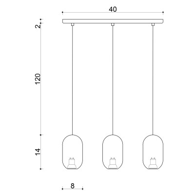 Drewniana lampa sufitowa Loft Barille 3L GU10 lampa wisząca na listwie KOLOROWE KABLE