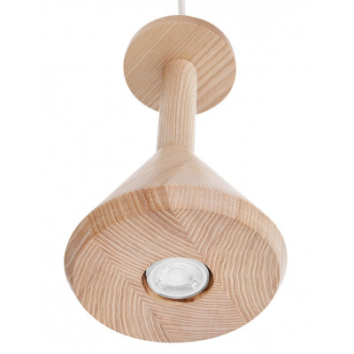 Drewniana lampa ścienna Loft Cono GU10 kinkiet KOLOROWE KABLE