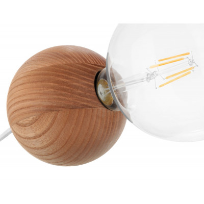 Drewniana lampa ścienna Loft Sferni E27 kinkiet KOLOROWE KABLE