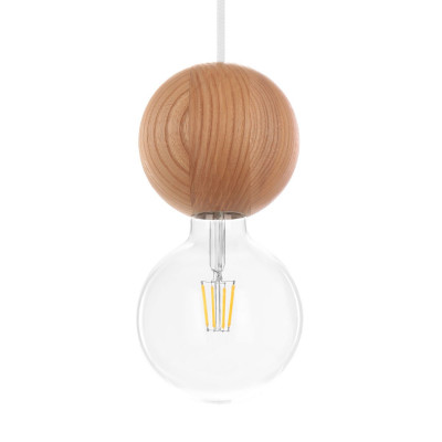 Wooden ceiling lamp Loft Sferni 3 E27 pendant lamp spider KOLOROWE KABLE