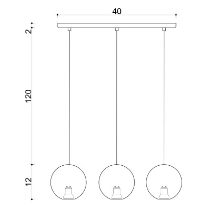 Drewniana lampa sufitowa Loft Sferni 3L GU10 lampa wisząca na listwie KOLOROWE KABLE