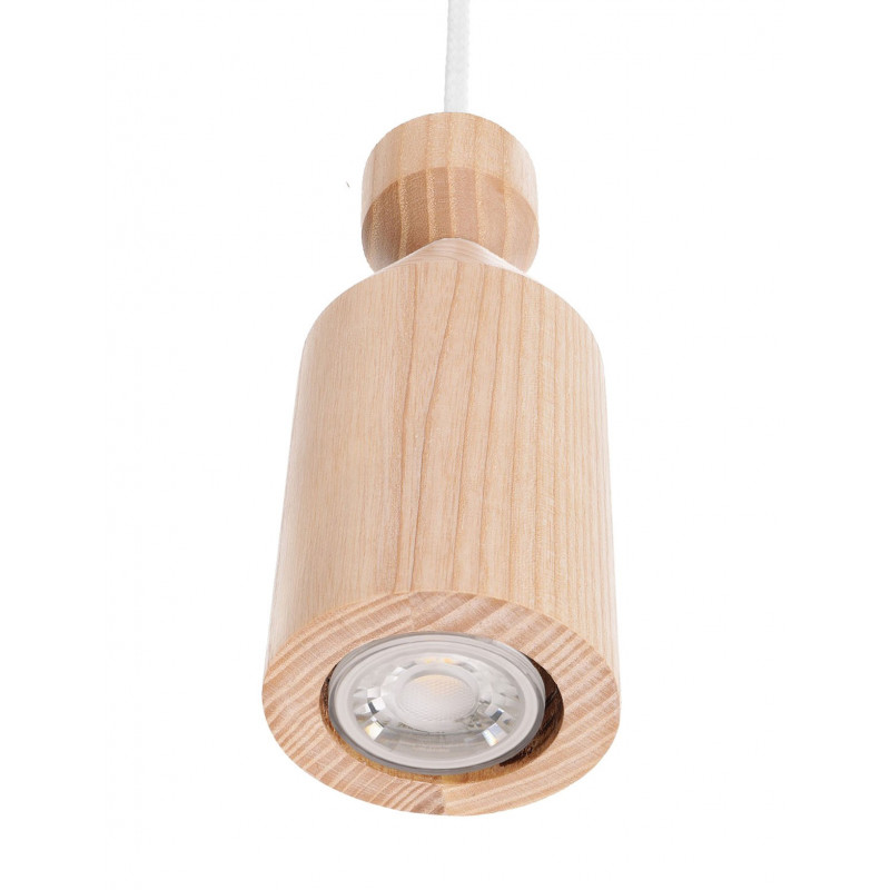 Wooden ceiling lamp Loft Angula GU10 pendant lamp KOLOROWE KABLE