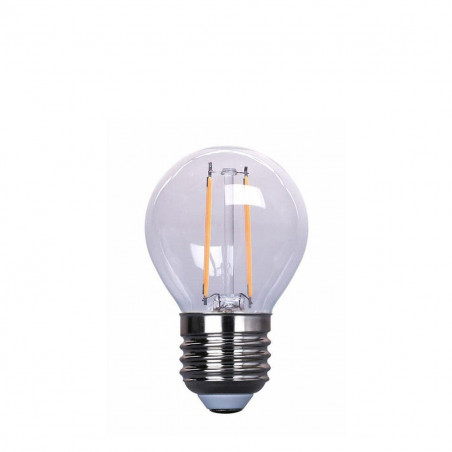 Transparent LED bulb with filament ball E27 G45 1W warm Polamp