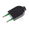 Dwubiegunowa czarna wtyczka 10 A (mała) - IMQ - Made in Italy Creative-Cables