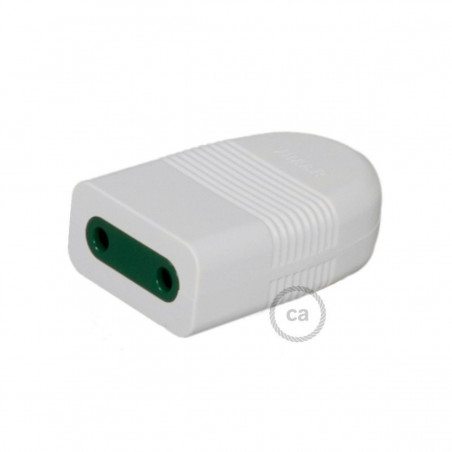 Two-Pole White Socket 10A P10, axial, not earthed Creative-Cables