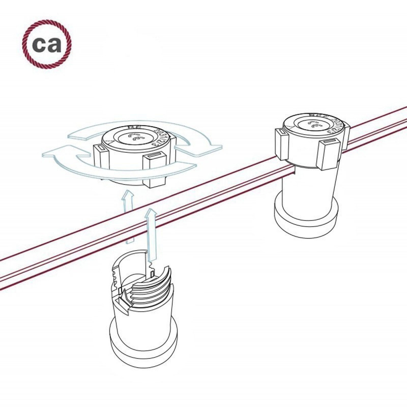 Czarna termoplastyczna oprawka E27 - system Lumet String Creative-Cables