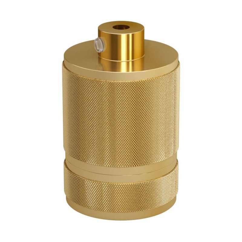 Milled bulb holder E27 thread with the possibility of attaching a lampshade - brass Creative-Cables