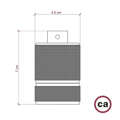 Milled bulb holder E27 thread with the possibility of attaching a lampshade - Gunmetal Creative-Cables