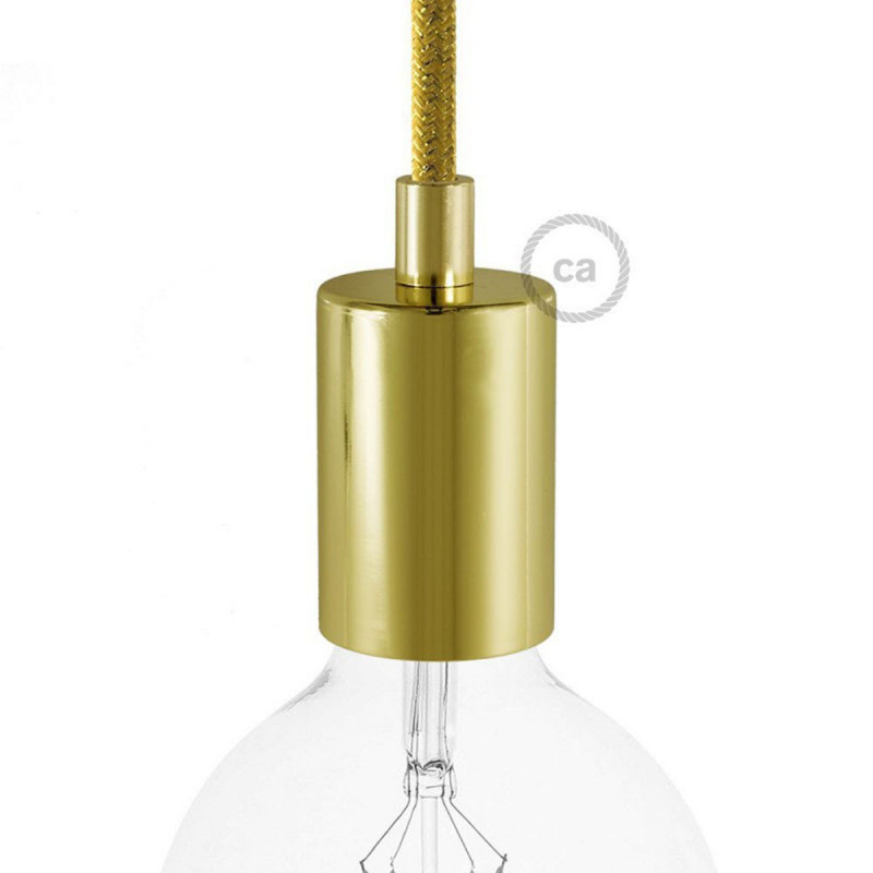 Gold metal bulb holder with E27 thread with a decorative cable lock Creative-Cables