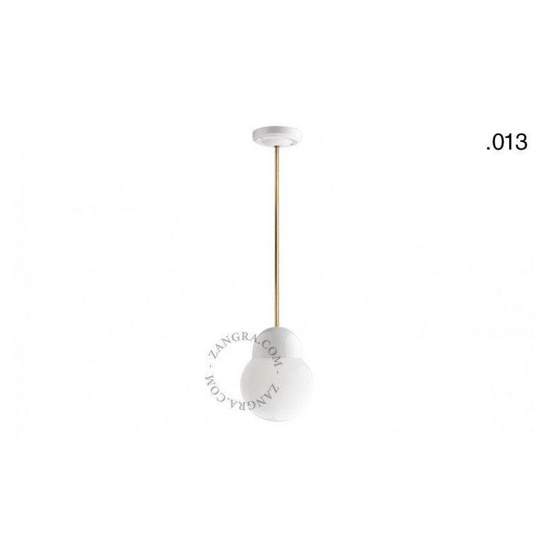 Hanging / ceiling lamp white porcelainlight.036.024.w.go.glass013, E27 Zangra