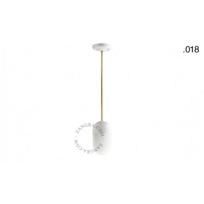 Hanging / ceiling lamp white porcelain light.036.024.w.go.glass013, E27 Zangra