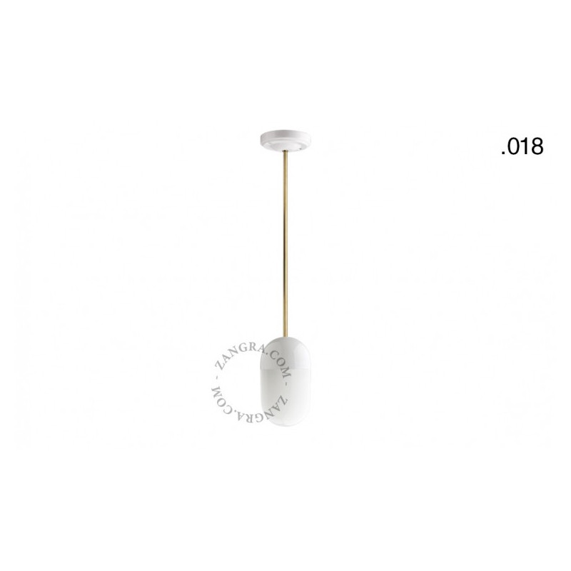 Hanging / ceiling lamp white porcelain light.036.024.w.go.glass013, E27 Zangra