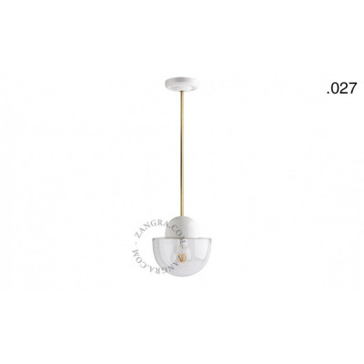 Hanging / ceiling lamp white porcelain light.036.024.w.go.glass027, E27 Zangra