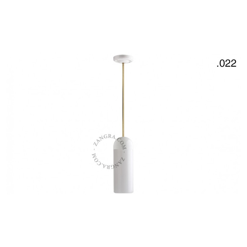 Hanging / ceiling lamp white porcelain light.036.024.w.go.glass022, E27 Zangra