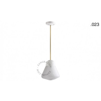 Hanging / ceiling lamp white porcelain light.036.024.w.go.glass023, E27 Zangra