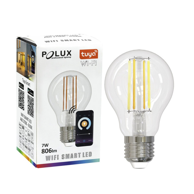 Wi-Fi SMART LED bulb 60mm 7W 2700K to 6500K Polux