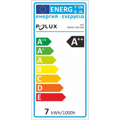 Wi-Fi SMART LED bulb 60mm 7W 2700K to 6500K Polux