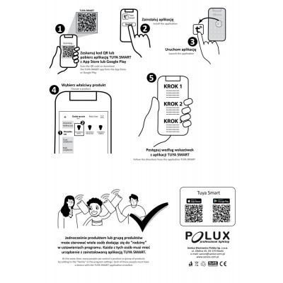 Wi-Fi SMART LED bulb 60mm 7W 2700K to 6500K Polux