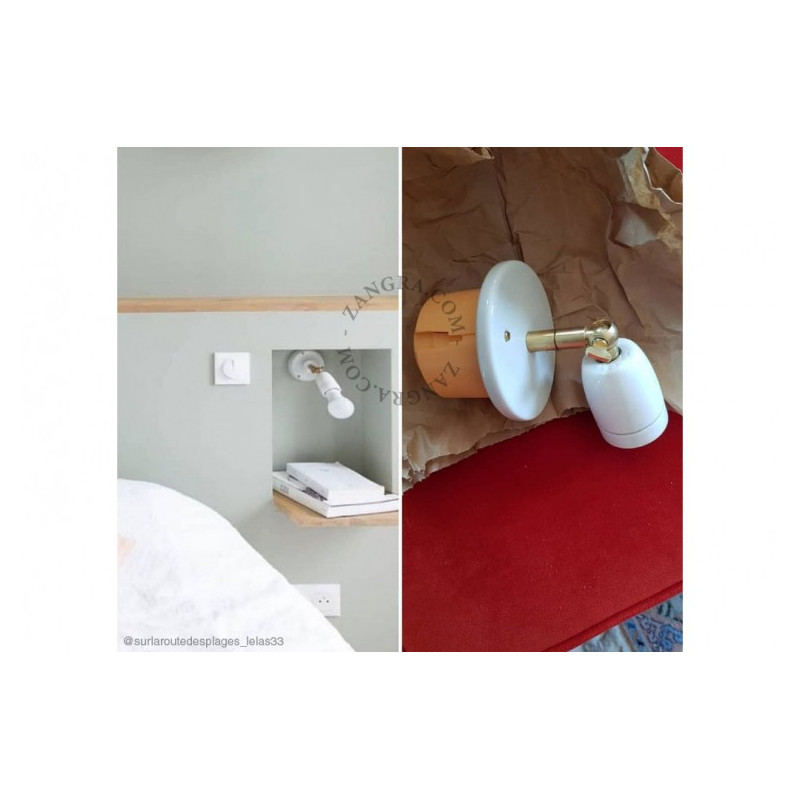 Lampa sufitowa / ścienna biała porcelana light.036.003.w  E27 Zangra