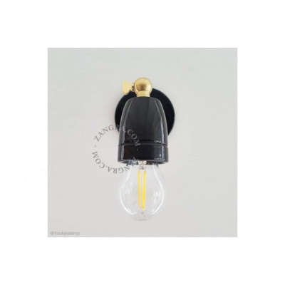 Ceiling / wall lamp black porcelain light.036.008.b E27 Zangra