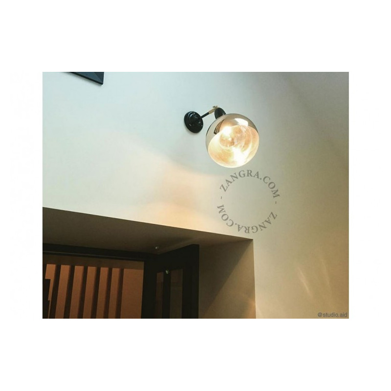 Lampa ścienna czarna porcelana light.036.012.b E27 Zangra