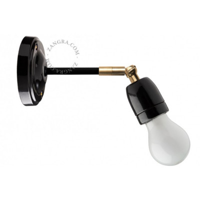 Lampa ścienna czarna porcelana light.036.012.b E27 Zangra