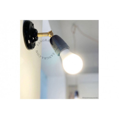 Lampa ścienna czarny porcelana light.036.011.b E27 Zangra