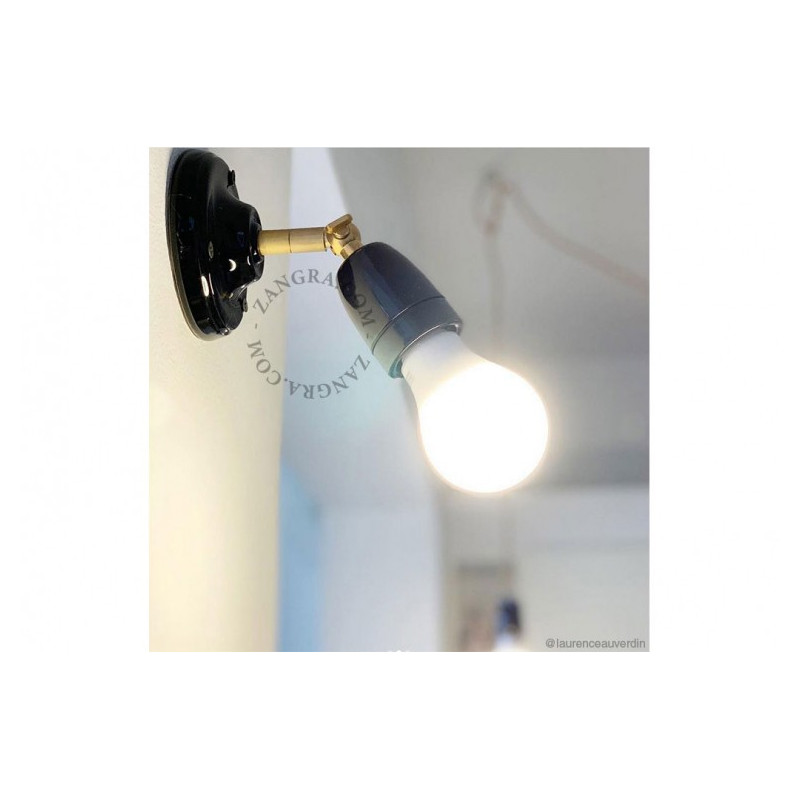 Lampa ścienna czarny porcelana light.036.011.b E27 Zangra