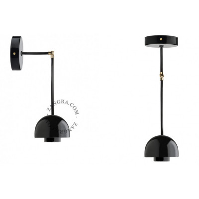 Hanging / wall lamp black porcelain 036.025.b E27 Zangra