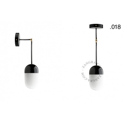 Lampa wisząca / ścienna czarna porcelana light.036.025.b.glass018 E27 Zangra