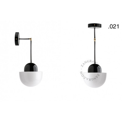 Hanging / wall lamp black porcelain light.036.025.b.glass021 E27 Zangra
