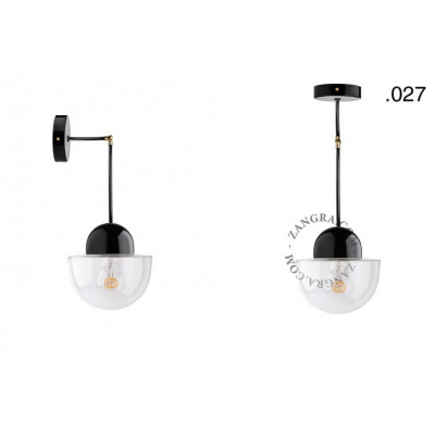 Lampa wisząca / ścienna czarna porcelana light.036.025.b.glass024 E27 Zangra