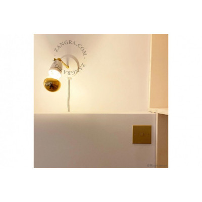 Wall lamp, sconce white porcelain light.036.026.w.go.063 E27 Zangra