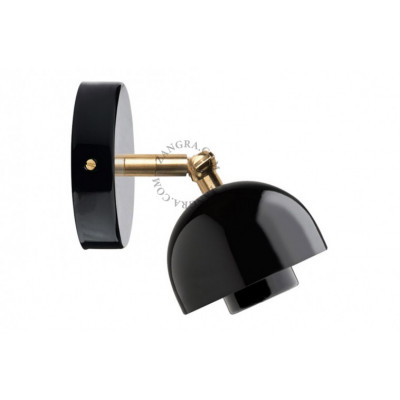 Wall lamp, sconce black, porcelain light.036.029.b E27 Zangra