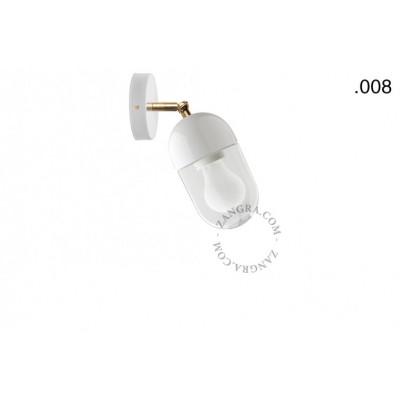 Lampa ścienna, kinkiet biały, porcelana, szkło light.036.029.w.glass008 E27 Zangra