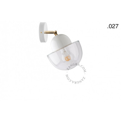 Lampa ścienna, kinkiet biały, porcelana, szkło light.036.029.w.glass027 E27 Zangra