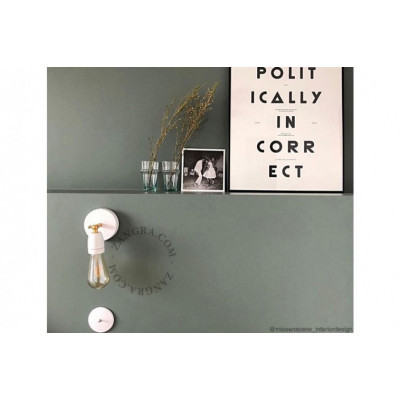 Wall lamp, white wall lamp, porcelain light.036.042.w E27 Zangra