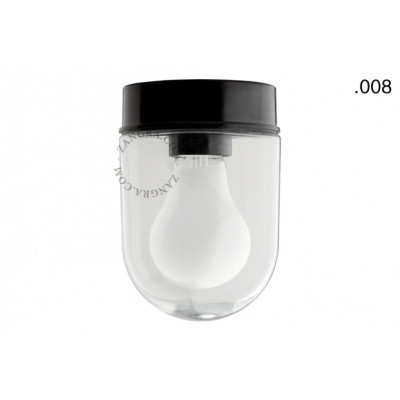 Ceiling lamp porcelain black light.059.b.glass008 E27 Zangra