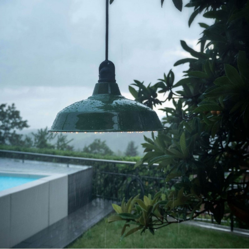 EIVA Petrol blue outdoor pendant lamp for lampshade with silicone ceiling rosette and IP65 waterproof holder Creative-Cables